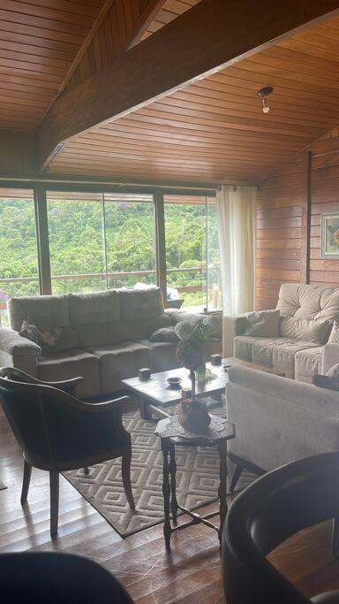 Sitio Com Piscina Natural E Cascata, Com Linda Vista Em Lumiar. Exterior foto